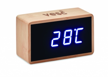 Logo trade corporate gift photo of: LED alarm clock bamboo casing Düsseldorf