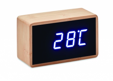 Logotrade promotional item picture of: LED alarm clock bamboo casing Düsseldorf