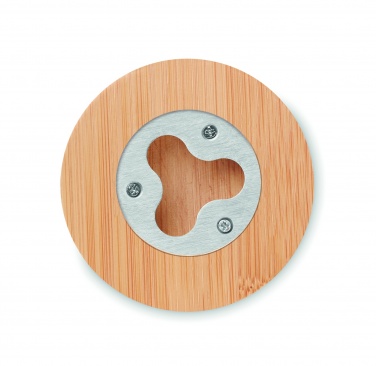 Logo trade advertising product photo of: Bamboo bottle opener/ coaster DAKAI