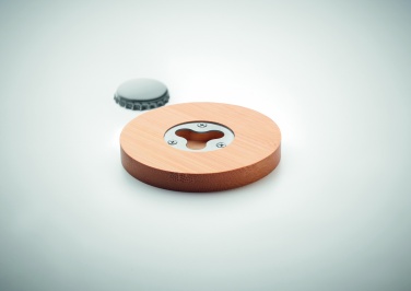 Logotrade promotional products photo of: Bamboo bottle opener/ coaster DAKAI