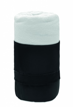 Logo trade corporate gifts image of: RPET fleece travel blanket