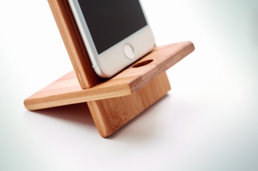 Logo trade advertising products image of: Bamboo phone stand/ holder WHIPPY