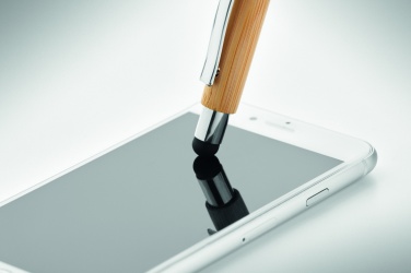 Logo trade corporate gifts image of: Bamboo ballpoint pen with blue ink