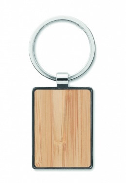 Logotrade promotional merchandise image of: Rectangular key ring bamboo WEST