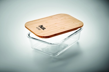Logotrade promotional products photo of: Glass lunchbox with bamboo lid