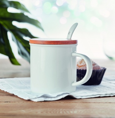 Logo trade promotional giveaway photo of: Porcelain mug with spoon