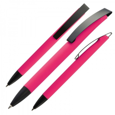 Logotrade promotional merchandise photo of: Metal ballpen soft touch BRESCIA