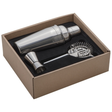 Logo trade promotional product photo of: Metal cocktail set, 3-piece MESSINA
