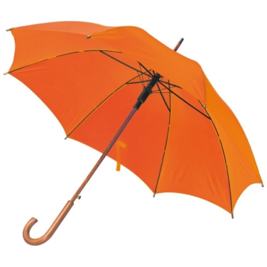 Logo trade corporate gift photo of: Wooden automatic umbrella NANCY
