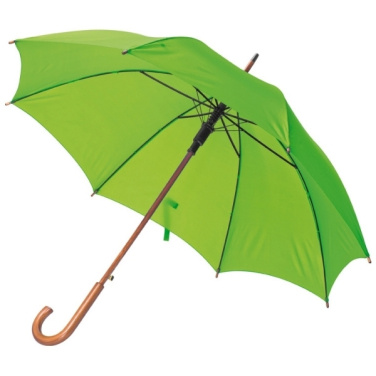 Logo trade advertising product photo of: Wooden automatic umbrella NANCY