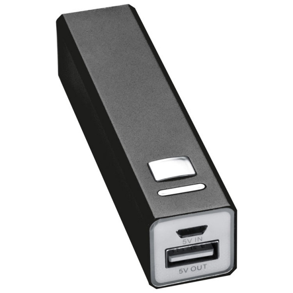 Logo trade corporate gifts image of: Metal power bank PORT HOPE 2200mAh