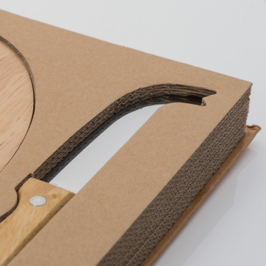 Logo trade promotional giveaways image of: Cheese chopping board with knife GOUDA