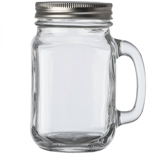 Logotrade promotional product picture of: Drinking glass with handle and lid TREVISO 450 ml