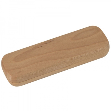 Logo trade promotional merchandise picture of: Wooden writing set ballpen and roller INDIANAPOLIS