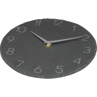 Logo trade promotional giveaway photo of: Slate wall clock GRAZ