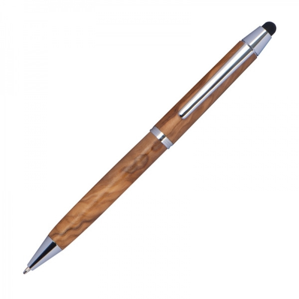 Logotrade promotional giveaway image of: Wooden ballpen with touch function ERFURT