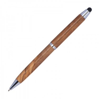 Logo trade promotional gift photo of: Wooden ballpen with touch function ERFURT