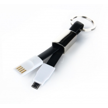 Logo trade promotional giveaways picture of: Data transfer cable and keyring