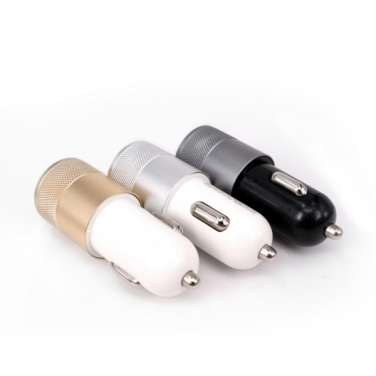 Logo trade promotional giveaways picture of: Metal car charger