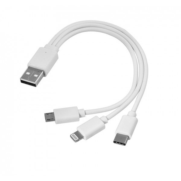 Logotrade corporate gift image of: 3 in 1 USB cable type c + micro USB + lightning