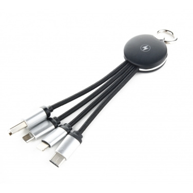 Logotrade promotional gift image of: 3in1 cable with enlighted logo for engraving, RXD-368