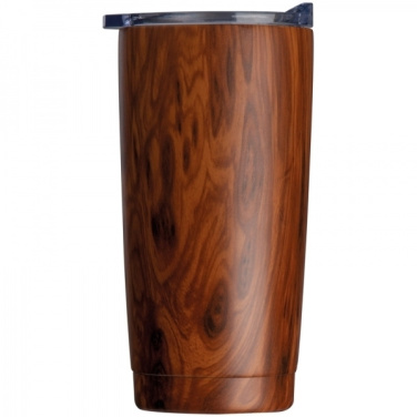 Logotrade promotional gift image of: Stainless steel mug with wooden look COSTA RICA 550 ml