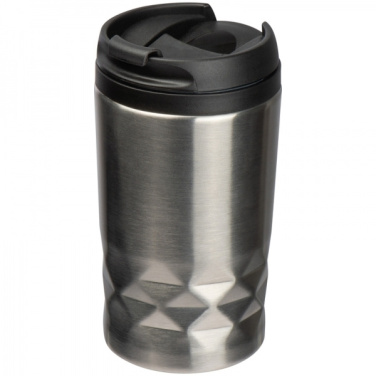 Logo trade promotional items image of: Stainless steel mug with lid ROMA 250 ml