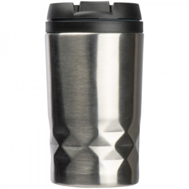 Logo trade promotional merchandise photo of: Stainless steel mug with lid ROMA 250 ml
