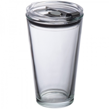 Logotrade promotional items photo of: Glass mug with lid WATTENSCHEID 400 ml