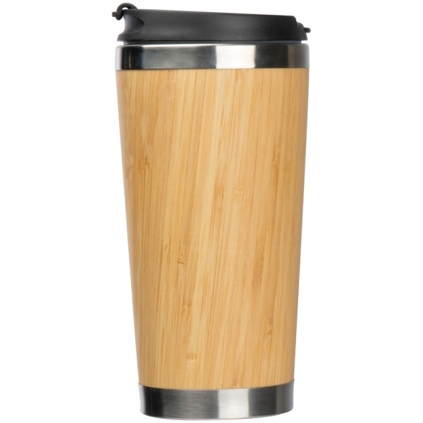 Logotrade promotional merchandise image of: Stainless steel mug BAMBOOGARDEN 400 ml