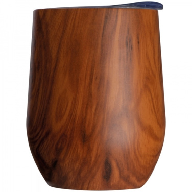Logo trade promotional products picture of: Stainless steel mug with wooden look BRIGHTON 380 ml