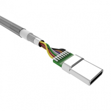 Logotrade promotional merchandise image of: Nylon data transfer cable LK30 Type - C Quick Charge 3.0