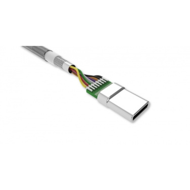 Logo trade promotional giveaway photo of: Nylon data transfer cable LK30 Type - C Quick Charge 3.0