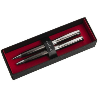 Logo trade advertising product photo of: Metal set of ballpoint pen and roller ROI
