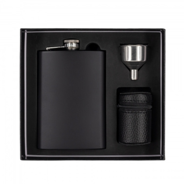 Logo trade promotional gifts picture of: Hip flask MADONIE Schwarzwolf