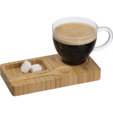 Logotrade promotional item picture of: Tray with cup and spoon FORMOSA 150 ml