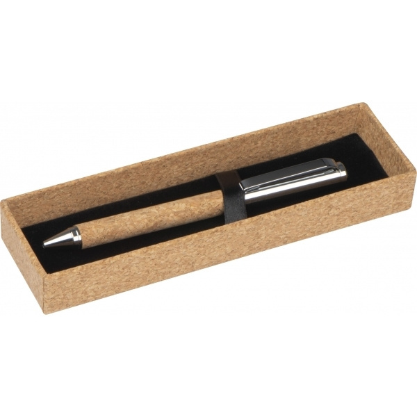 Logotrade promotional product image of: Twist-ballpen metal and cork LILLEHAMMER
