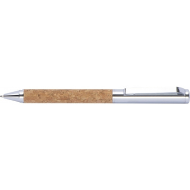 Logotrade promotional giveaway image of: Twist-ballpen metal and cork LILLEHAMMER