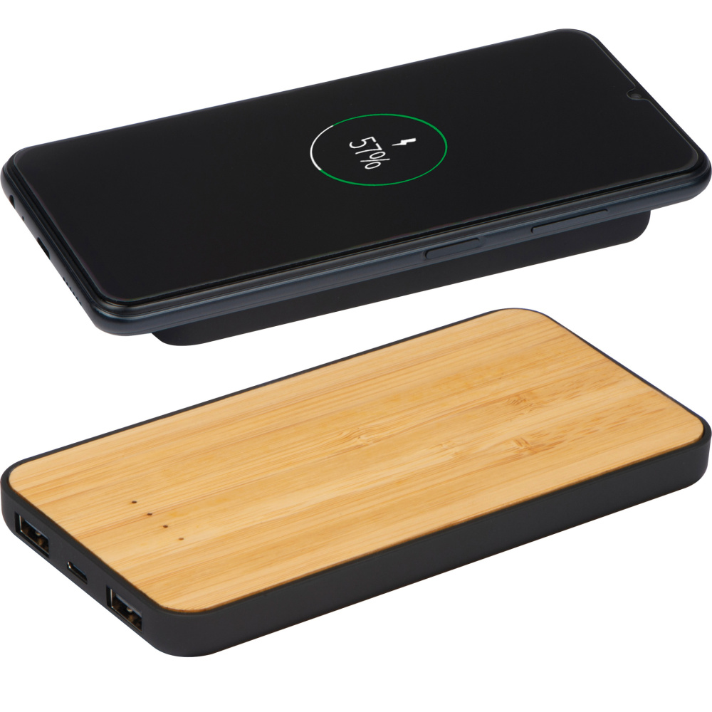 Logo trade advertising product photo of: Wireless charger and powerbank 8000 mAh MILAN