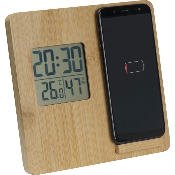 Logo trade promotional item photo of: Bamboo weather station GRANADA