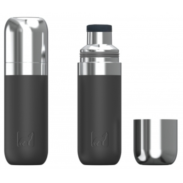 Logo trade corporate gifts image of: Vacuum bottle DINARA Schwarzwolf