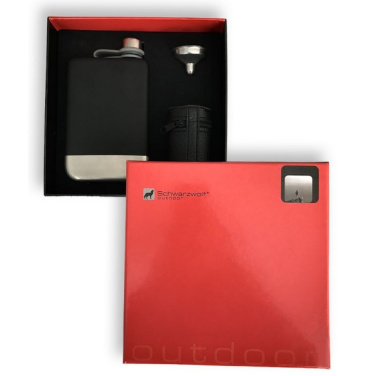 Logotrade business gifts photo of: Hip flask set TAHAT Schwarzwolf