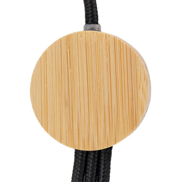 Logotrade promotional giveaway image of: 3-in-1 cable with elighted logo in a wooden casing, LH-ZMU06