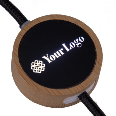 Logo trade promotional gifts picture of: 4in1 long wooden cable with elighted logo for engraving