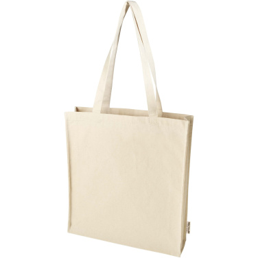 Logo trade corporate gifts picture of: Florida 270 g/m² GRS recycled gusset tote bag 14L