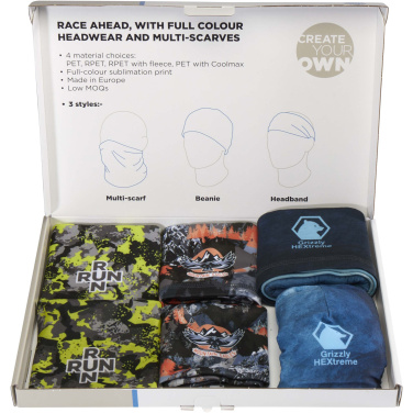 Logo trade corporate gifts image of: Sublimation headwear sample box