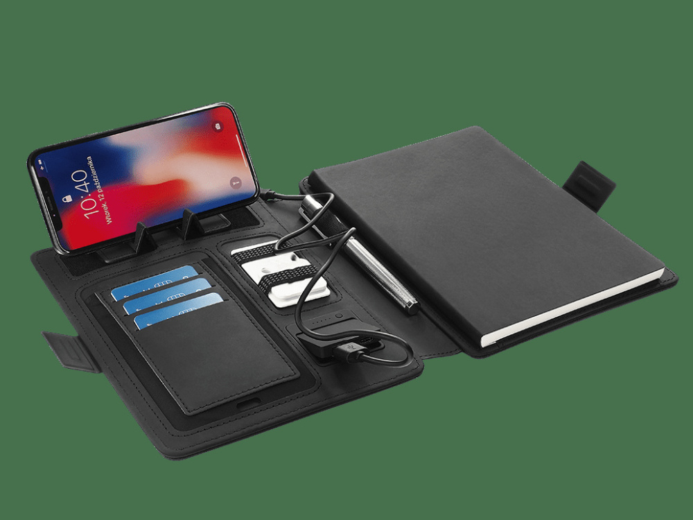 Logo trade corporate gifts image of: HERMANO Power Bank Organizer 54713000