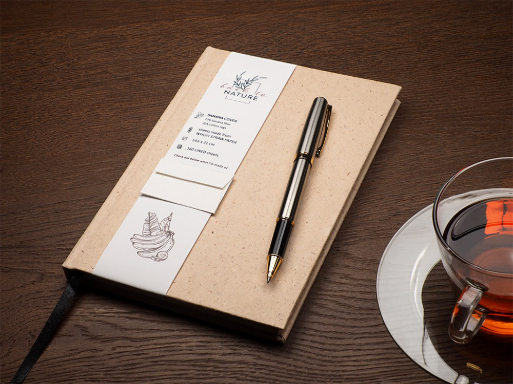 Logo trade promotional items picture of: Recycled Banana Notebook 209734200
