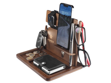 Logo trade promotional gifts image of: Wooden organiser 2016121