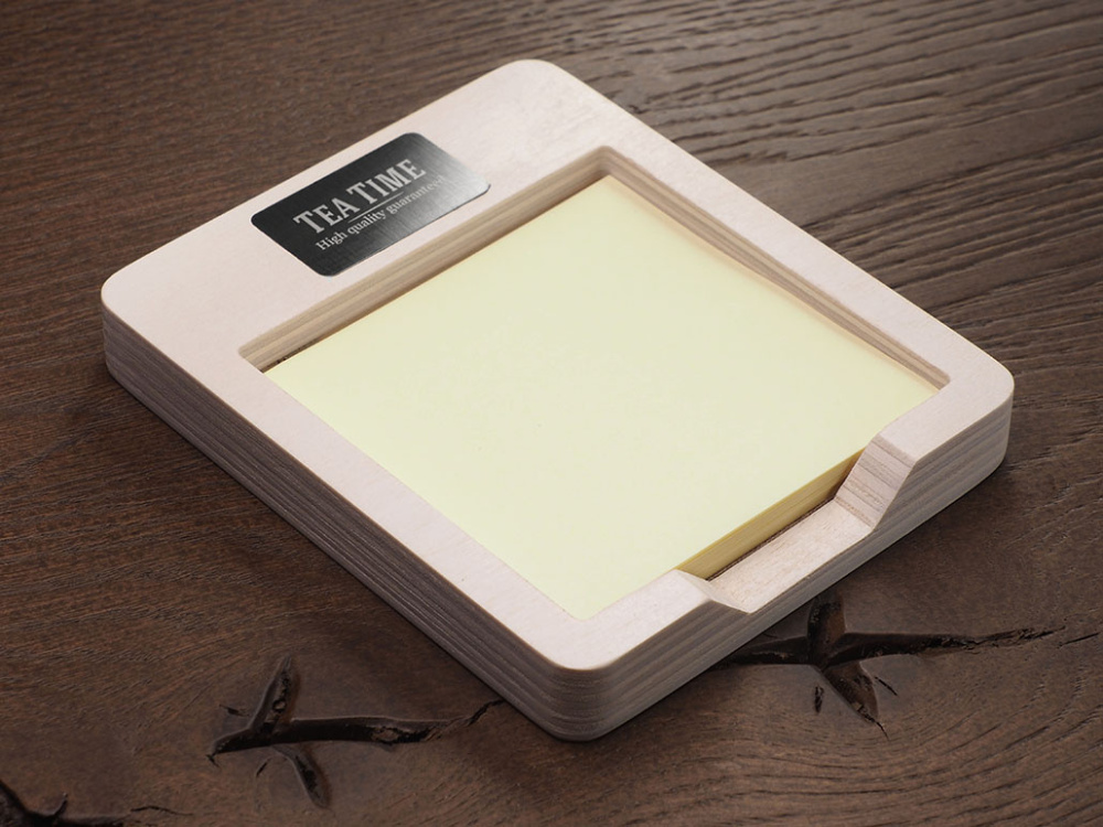 Logo trade promotional giveaway photo of: Wooden memo card box 1832121
